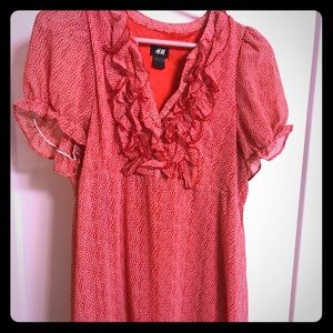 Flirty red and white polka dot dress